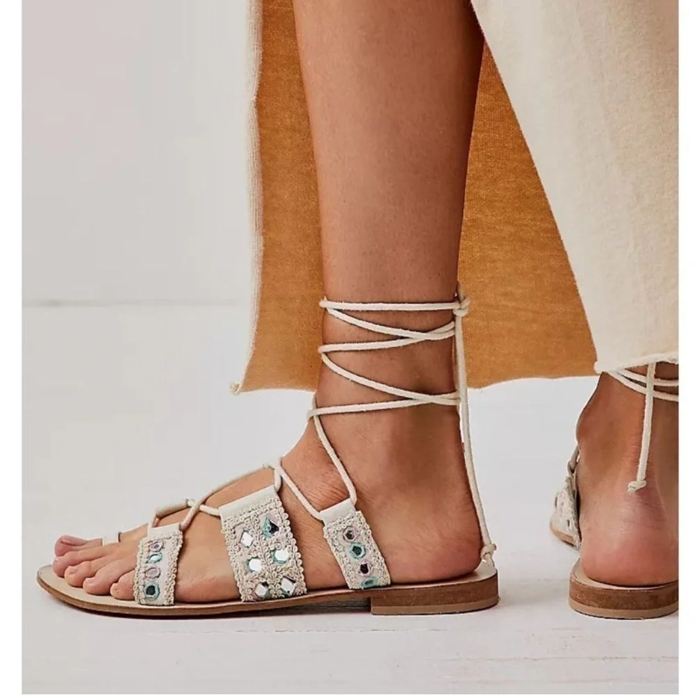 Free People Mantra Mirror Sandals / Natural